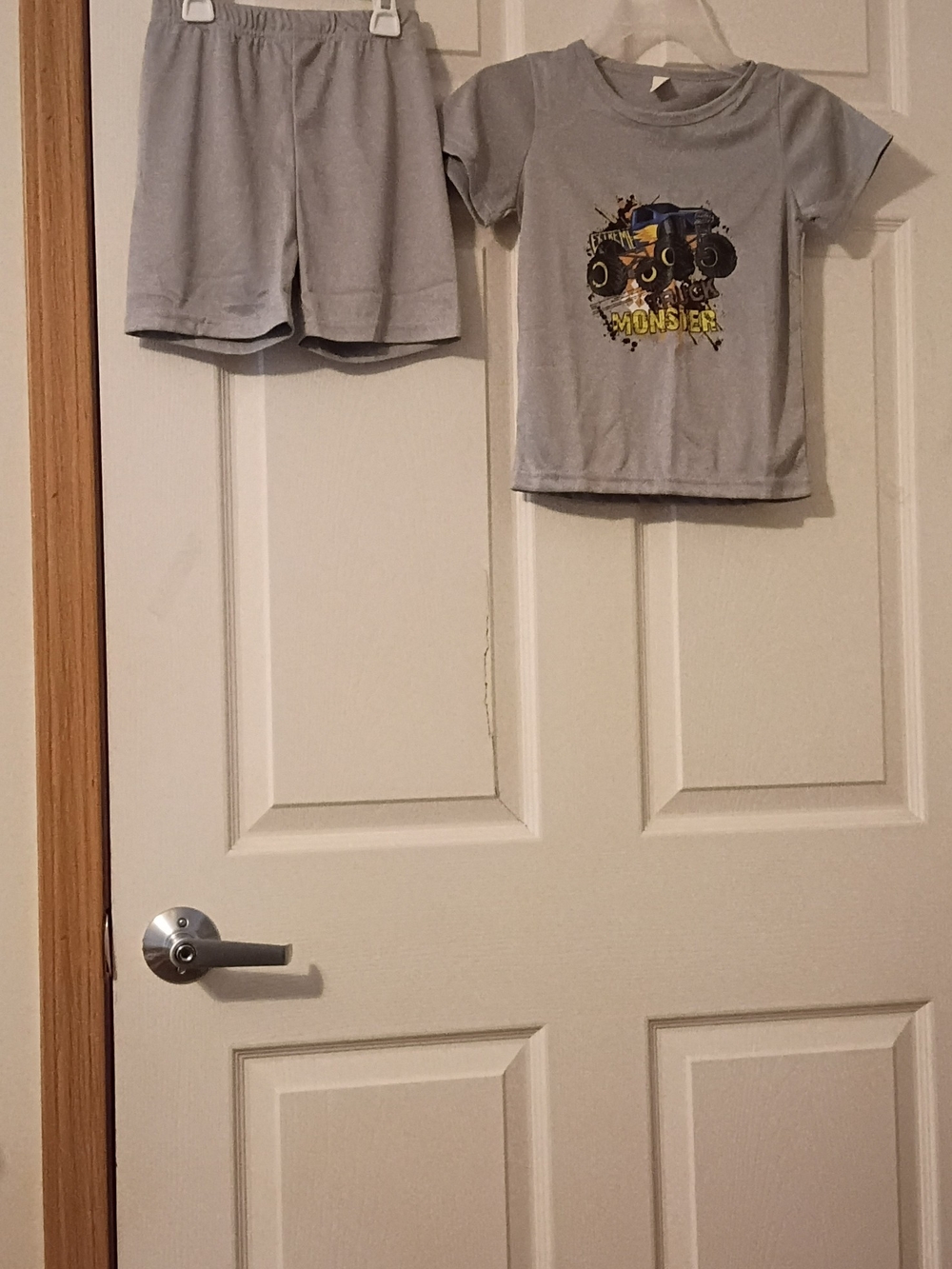 Source Unknown Light Gray Monster Truck Tee & Shorts Set